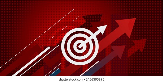  business arrow target direction, arrows, growth chart, financial growth, success illustration, vector background