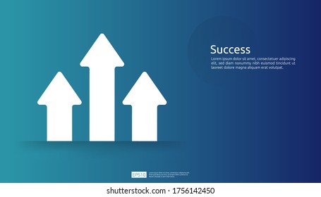 Business arrow target direction background to growth and success concept for presentation or web banner template. finance vision goal vector illustration