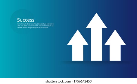 Business arrow target direction background to growth and success concept for presentation or web banner template. finance vision goal vector illustration