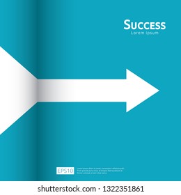 business arrow target direction concept to success. Finance growth vision stretching rising up. banner flat style vector illustration. Return on investment ROI. chart increase profit.