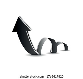 business arrow target direction concept to success. Vector illustration of 3d arrow, logo design