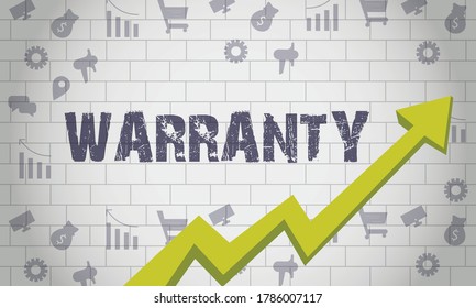 Business Arrow Target Direction Concept Warranty, Business Concept Drawn on White Wall steigern Ihr Geschäft,3D.