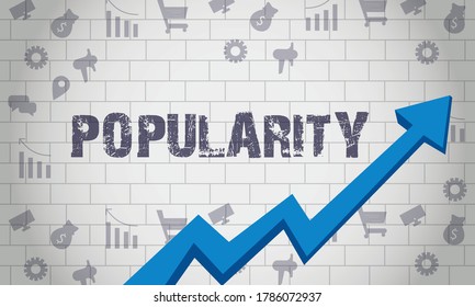 Business Arrow Target Direction Concept Popularity, Business Concept  Drawn on White Wall Grow Your Business,3D.