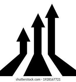  Business Arrow Target Direction Concept To Success. Finance Growth Vector