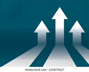 business arrow target direction concept to success. Finance growth vision stretching rising up. banner flat style vector illustration. . chart increase profit
