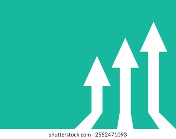 Concepto de dirección objetivo de flecha de negocio para el éxito del crecimiento, Vector de crecimiento de gráfico financiero, gráfico de línea de tendencia alcista
