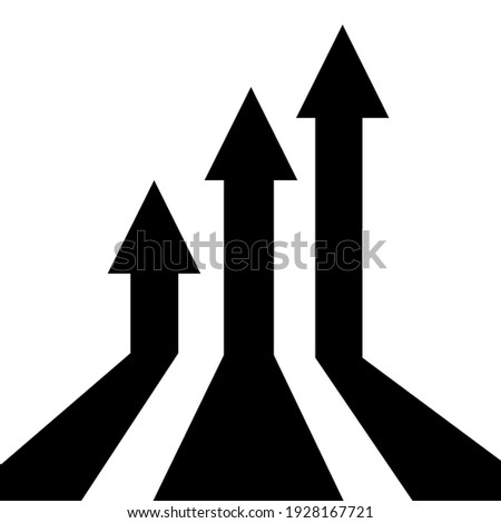  business arrow target direction concept to success. Finance growth vector