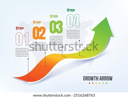 business arrow target direction concept to success. Finance growth vision stretching rising up. banner flat style vector illustration. Return on investment ROI. chart increase profit.