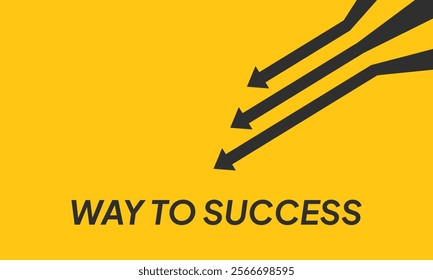Business Arrow Target Direction. Flat Concept to Success. Simple design of Way to Success Cover Poster, Persentation, Social Media Poster. in cartoon minimal style.