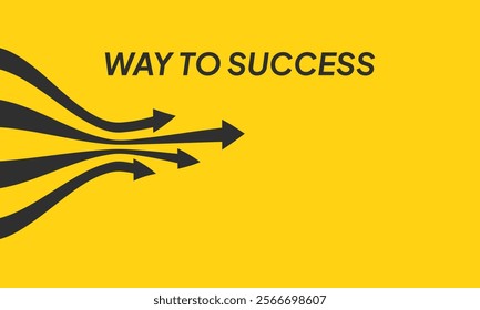 Business Arrow Target Direction. Flat Concept to Success. Simple design of Way to Success Cover Poster, Persentation, Social Media Poster. in cartoon minimal style.