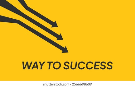 Business Arrow Target Direction. Flat Concept to Success. Simple design of Way to Success Cover Poster, Persentation, Social Media Poster. in cartoon minimal style.