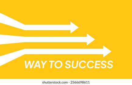 Business Arrow Target Direction. Flat Concept to Success. Simple design of Way to Success Cover Poster, Persentation, Social Media Poster. in cartoon minimal style.