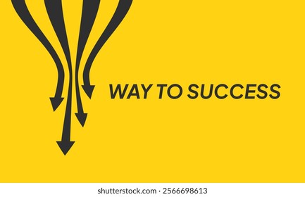 Business Arrow Target Direction. Flat Concept to Success. Simple design of Way to Success Cover Poster, Persentation, Social Media Poster. in cartoon minimal style.