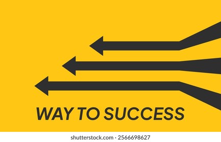 Business Arrow Target Direction. Flat Concept to Success. Simple design of Way to Success Cover Poster, Persentation, Social Media Poster. in cartoon minimal style.
