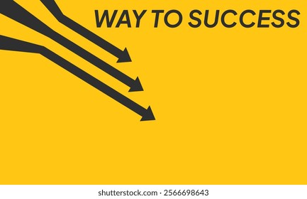Business Arrow Target Direction. Flat Concept to Success. Simple design of Way to Success Cover Poster, Persentation, Social Media Poster. in cartoon minimal style.