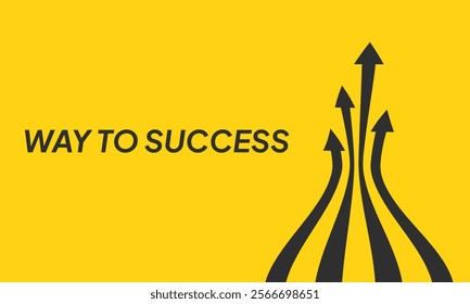 Business Arrow Target Direction. Flat Concept to Success. Simple design of Way to Success Cover Poster, Persentation, Social Media Poster. in cartoon minimal style.