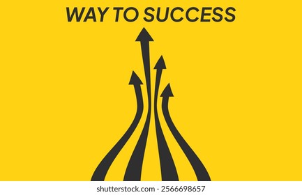 Business Arrow Target Direction. Flat Concept to Success. Simple design of Way to Success Cover Poster, Persentation, Social Media Poster. in cartoon minimal style.