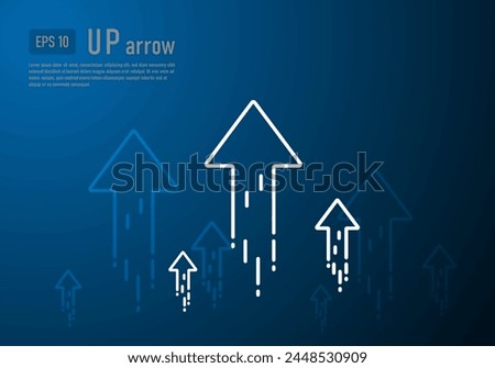 Business arrow up technology growth cycle on dark blue background Financial data graph strategy. Market chart. High tech vector illustration.