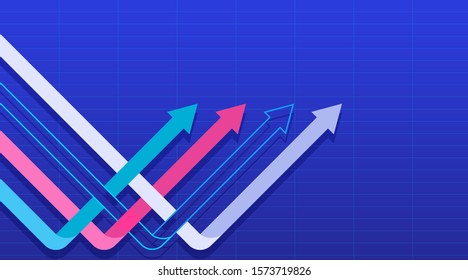 Business arrows concept to success. Financial arrows going up. Vector illustration.