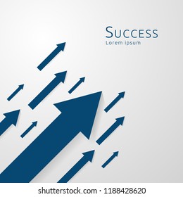 business arrows concept to success. growth chart up increase profit sales. Finance money stretching rising up. background vector illustration.