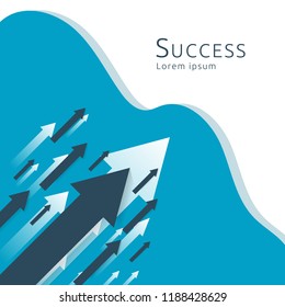 business arrows concept to success. growth chart up increase profit sales. Finance money stretching rising up. background vector illustration.