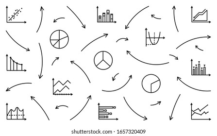 Business arrows hand drawn vector collection, Business icon set. Arrow sign.