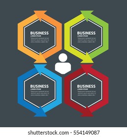 Business with arrows Hexagon