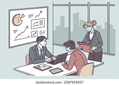 Business Arts illustration people working in office