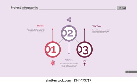 Business aspects circles slide template. Business data. Graph, diagram. Concept for templates, presentation, report. Can be used for topics like start-up, development strategy, teamwork