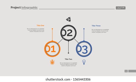 Business aspects circles slide template. Business data. Graph, diagram. Concept for templates, presentation, report. Can be used for topics like start-up, development strategy, teamwork