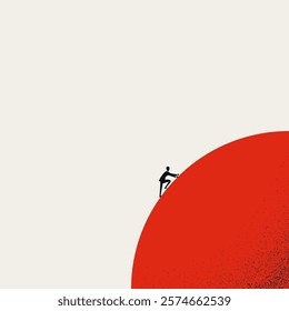 Business aspiration and career progress. Symbol of rise, success, growth. Minimal design eps10 illustration.