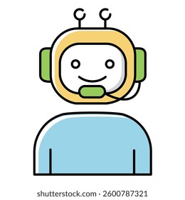 Business Assistant Robot Digital Vector Icon design