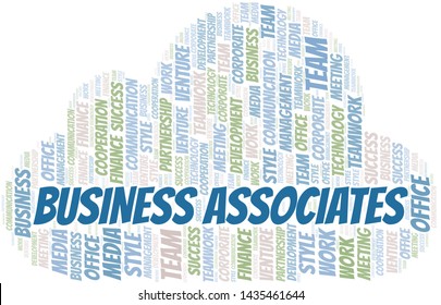 Business Associates word cloud. Collage made with text only.