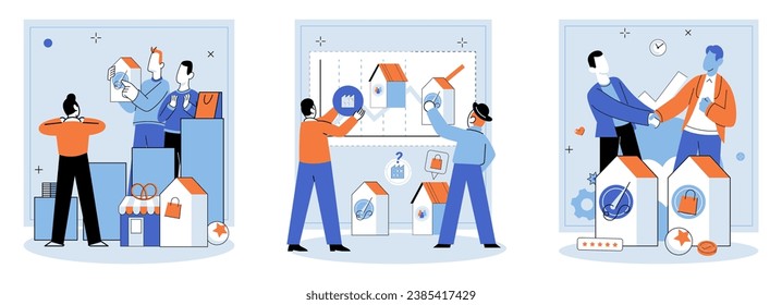 Business Association. Vector illustration. The business association concept emphasizes significance collaboration and shared goals Successful businesses instill trust among their customers