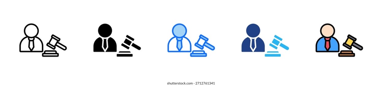Business Attorney Icon Set Multiple Style Collection