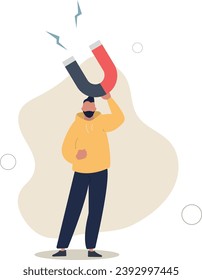 Business attraction or charisma with power to draw or attract business opportunity, money or customers concept.flat vector illustration.