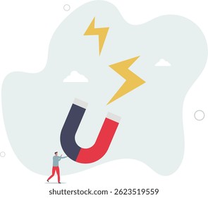 Business attraction or charisma with power to draw or attract business opportunity, money or customers concept. character life .