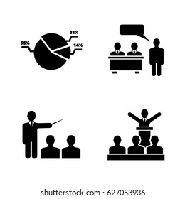 Business audience. Simple Related Vector Icons Set for Video, Mobile Apps, Web Sites, Print Projects and Your Design. Black Flat Illustration on White Background.