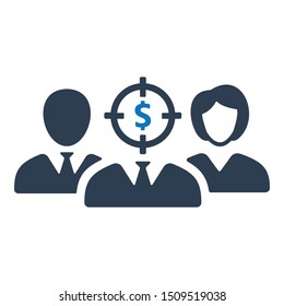 Business audience target icon. Vector graphics.