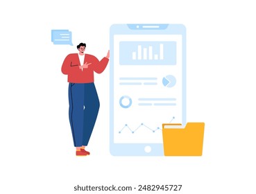 Business Audit Documents Vector Illustration with Charts, Accounting, Calculations, and Financial Report Analytics on a Flat Cartoon Background