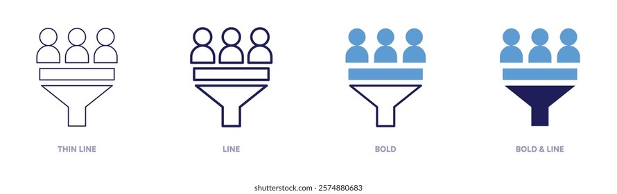 Business audit icon in 4 different styles. Thin Line, Line, Bold, and Bold Line. Duotone style. Editable stroke.