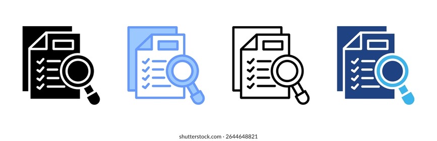 Business Audit icon sheet multiple style collection