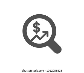 Business Audit or Statistics simple icon. Analytics with charts symbol. Search Magnifier sign. Quality design elements. Classic style. Vector