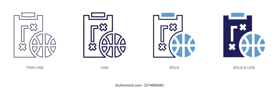 Business automation icon in 4 different styles. Thin Line, Line, Bold, and Bold Line. Duotone style. Editable stroke.
