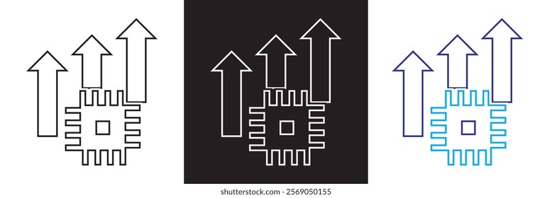 Business automation icon . Containing process, digital transformation, business, integration etc icon. isolated on white and black background. vector illustration. EPS 10