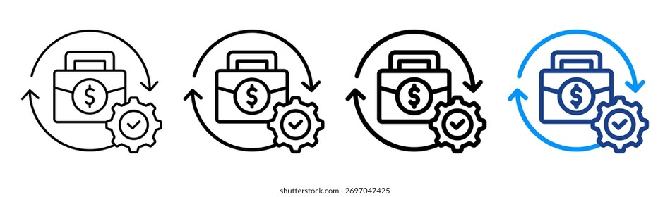 Business Automation Icon Different Outline Collection Set