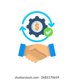 Icono de automatización de negocios Ilustración vectorial plana