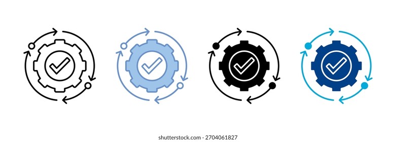 Conjunto de iconos de automatización empresarial Colección de estilos múltiples