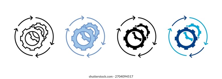 Business Automation Icon Set Multiple Style Collection