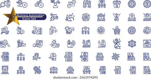 Business Automation Line Editable Icons set